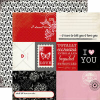 Carta Bella Paper - Words of Love Collection - 12 x 12 Double Sided Paper - Journaling Cards