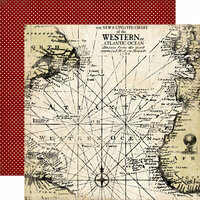 Carta Bella Paper - Well Traveled Collection - 12 x 12 Double Sided Paper - Antique Map
