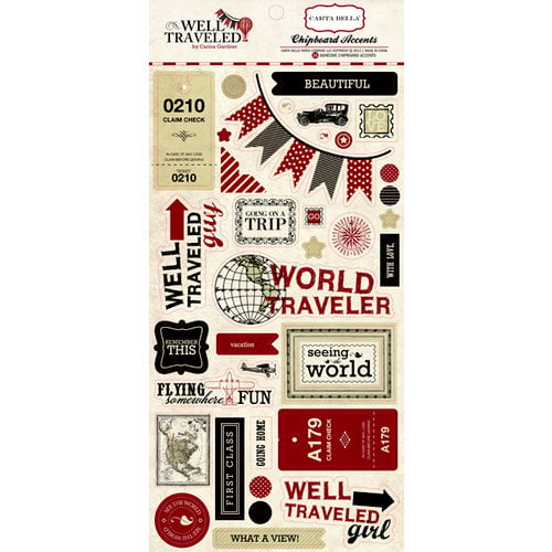 Carta Bella Paper - Well Traveled Collection - Chipboard Stickers