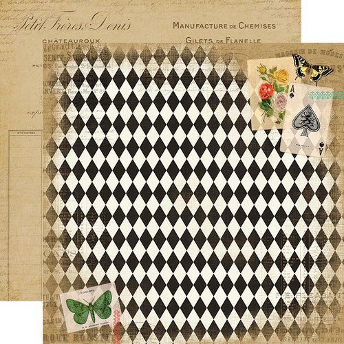 Carta Bella Paper - Yesterday Collection - 12 x 12 Double Sided Paper - Papillion