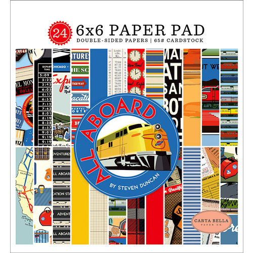 Carta Bella Paper - All Aboard Collection - 6 x 6 Paper Pad