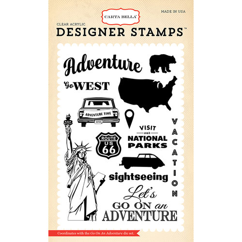 Carta Bella Paper - Are We There Yet Collection - Clear Photopolymer Stamps - Go On An Adventure