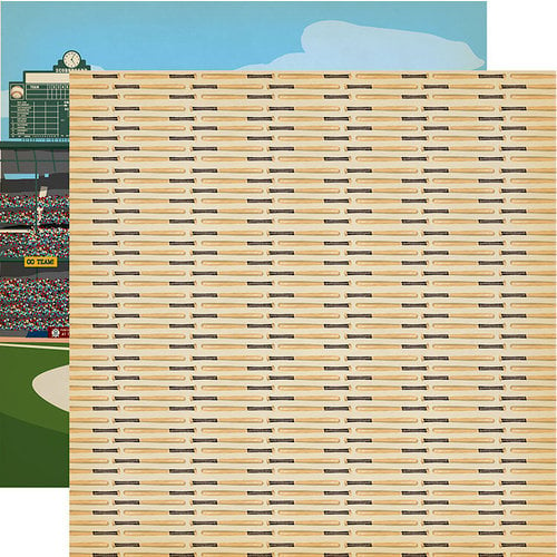 Carta Bella Paper - Baseball Collection - 12 x 12 Double Sided Paper - Hey Batter Batter