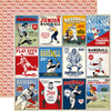 Carta Bella Paper - Baseball Collection - 12 x 12 Double Sided Paper - 3 x 4 Journaling Cards