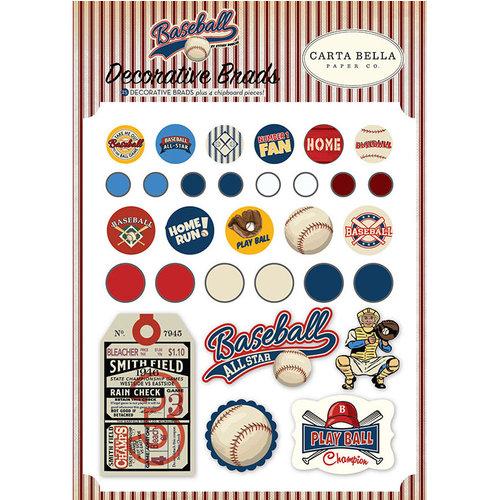 Carta Bella Paper - Baseball Collection - Decorative Brads