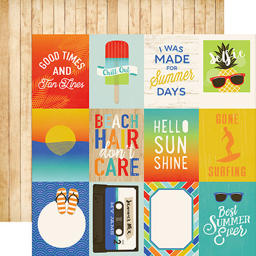 Carta Bella Paper - Beach Day Collection - 12 x 12 Double Sided Paper - 3 x 4 Journaling Cards