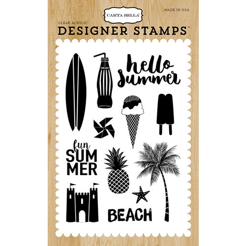 Carta Bella Paper - Beach Day Collection - Clear Photopolymer Stamps - Summer Fun