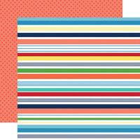 Carta Bella Paper - Beach Party Collection - 12 x 12 Double Sided Paper - Summer Stripe