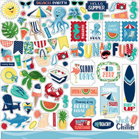 Carta Bella Paper - Beach Party Collection - 12 x 12 Cardstock Stickers - Elements