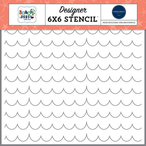 Carta Bella Paper - Beach Party Collection - 6 x 6 Stencils - Summer Scallops