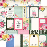 Carta Bella Paper - Bloom Collection - 12 x 12 Double Sided Paper - Multi Journaling Cards