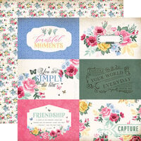 Carta Bella Paper - Bloom Collection - 12 x 12 Double Sided Paper - 6 x 4 Journaling Cards