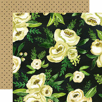 Carta Bella Paper - Botanical Garden Collection - 12 x 12 Double Sided Paper - White Rose - Bouquet