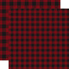 Carta Bella Paper - Buffalo Plaid No. 1 Collection - 12 x 12 Double Sided Paper - Dark Red Buffalo Plaid