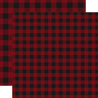 Carta Bella Paper - Buffalo Plaid No. 1 Collection - 12 x 12 Double Sided Paper - Dark Red Buffalo Plaid