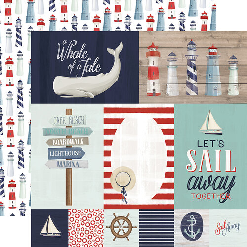 Carta Bella Paper - By The Sea Collection - 12 x 12 Double Sided Paper - Journaling Cards