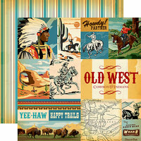 Carta Bella Paper - Cowboy Country Collection - 12 x 12 Double Sided Paper - Journaling Cards