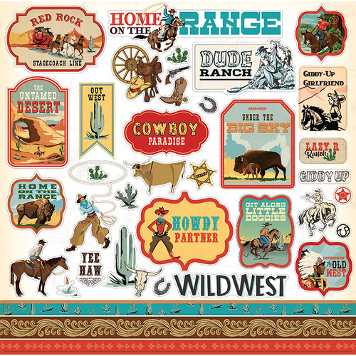Carta Bella Paper - Cowboy Country Collection - 12 x 12 Cardstock Stickers