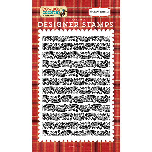 Carta Bella Paper - Cowboy Country Collection - Clear Photopolymer Stamps - Calico Damask