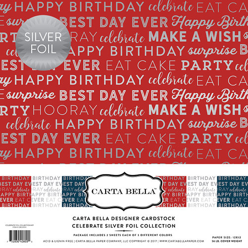 Carta Bella Paper - Celebrate SIlver Foil Collection - 12 x 12 Collection Kit