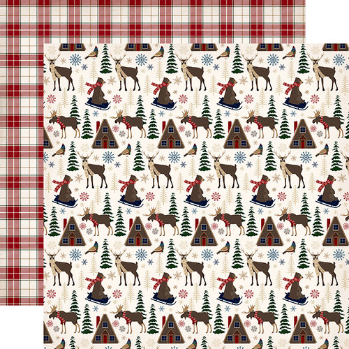 Carta Bella Paper - Cabin Fever Collection - 12 x 12 Double Sided Paper - Woodland Creatures