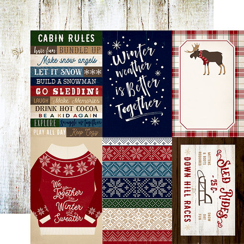 Carta Bella Paper - Cabin Fever Collection - 12 x 12 Double Sided Paper - 4 x 6 Journaling Cards