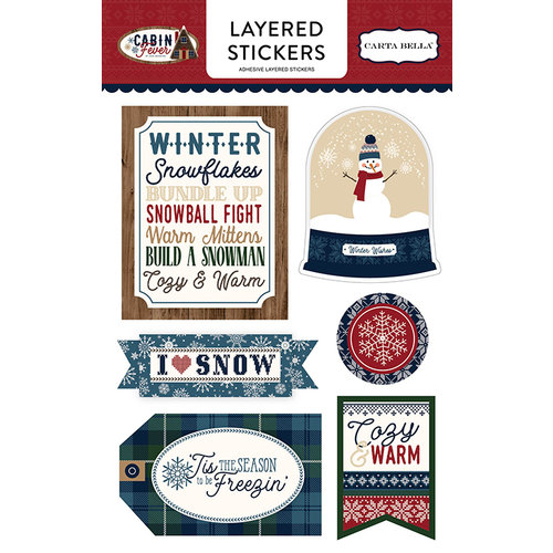 Carta Bella Paper - Cabin Fever Collection - Layered Cardstock Stickers