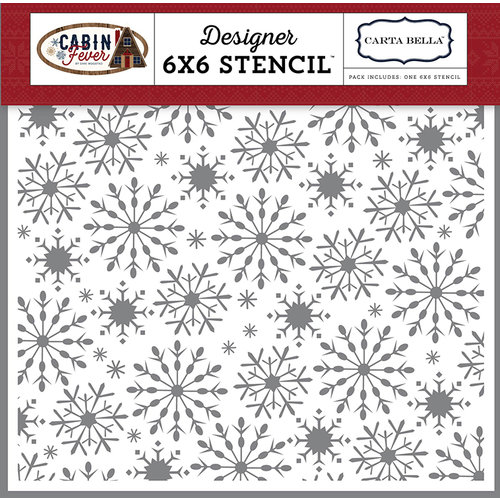 Carta Bella Paper - Cabin Fever Collection - 6 x 6 Stencil - Frosted Snowflakes