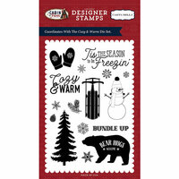 Carta Bella Paper - Cabin Fever Collection - Clear Acrylic Stamps - Cozy and Warm