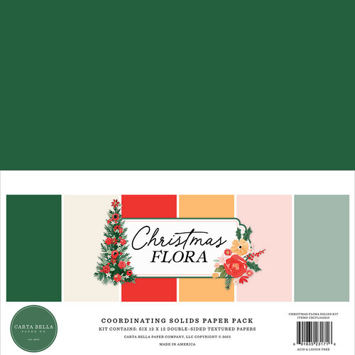 Carta Bella Paper - Christmas Flora Collection - 12 x 12 Paper Kit - Solids