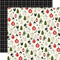 Carta Bella Paper - Christmas Collection - 12 x 12 Double Sided Paper - Festive Ornaments