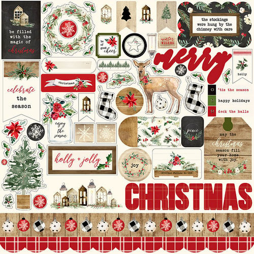 Carta Bella Paper - Christmas Collection - 12 x 12 Cardstock Stickers