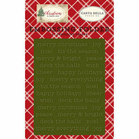 Carta Bella Paper - Christmas Collection - Embossing Folder - Merry Christmas