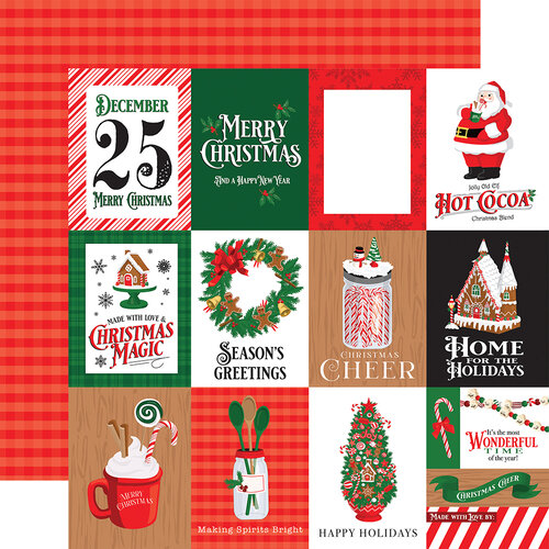 Carta Bella Paper - Christmas Cheer Collection - 12 x 12 Double Sided Paper - 3 x 4 Journaling Cards