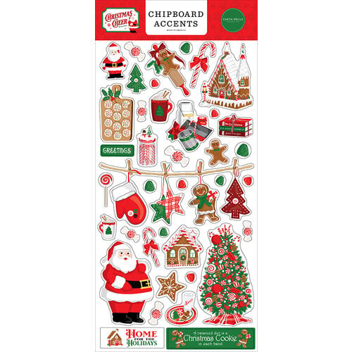 Carta Bella Paper - Christmas Cheer Collection - Chipboard Embellishments - Accents