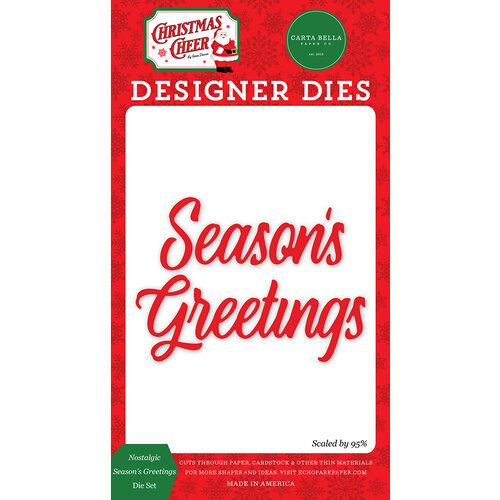 Carta Bella Paper - Christmas Cheer Collection - Designer Dies - Nostalgic Season's Greetings