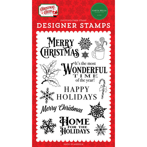 Carta Bella Paper - Christmas Cheer Collection - Clear Photopolymer Stamps - Most Wonderful Time