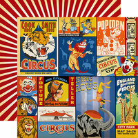 Carta Bella Paper - Circus Collection - 12 x 12 Double Sided Paper - Multi Journaling Cards