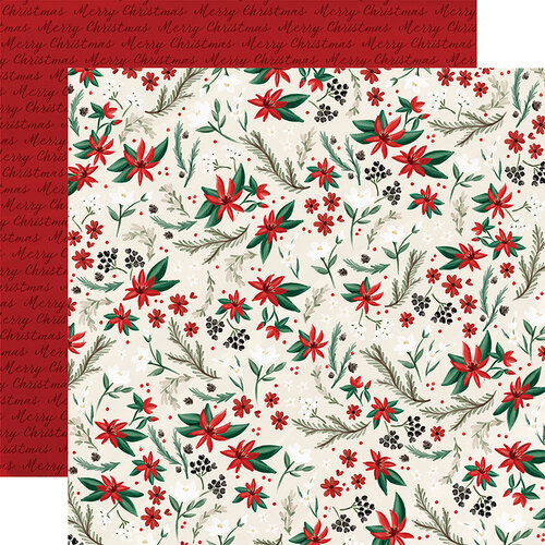 Carta Bella Paper - Christmas Market Collection - 12 x 12 Double Sided Paper - Holiday Floral