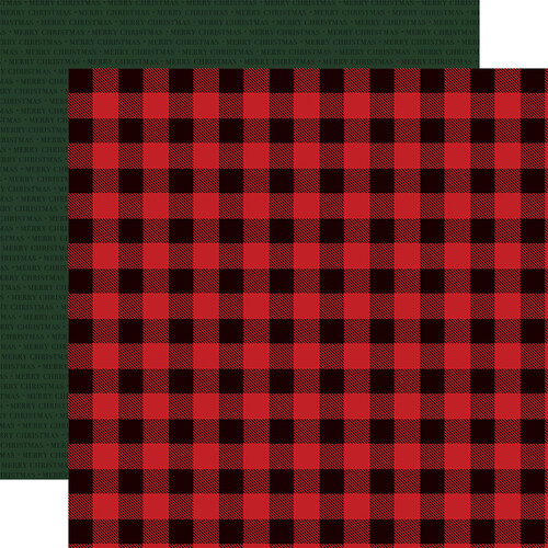 Carta Bella Paper - Christmas Market Collection - 12 x 12 Double Sided Paper - Buffalo Plaid