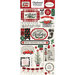 Carta Bella Paper - Christmas Market Collection - Chipboard Stickers - Phrases