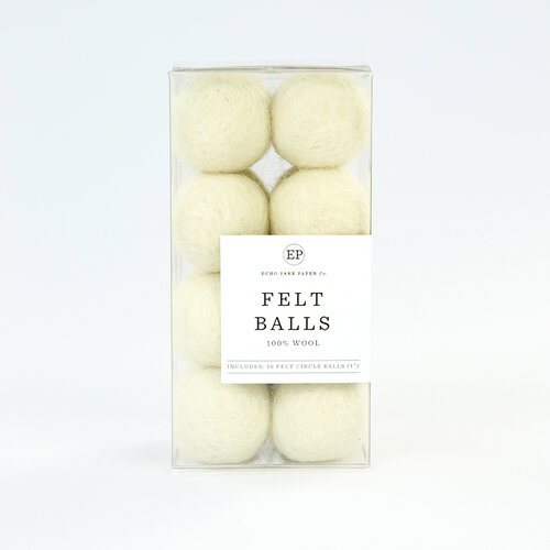 Carta Bella Paper - Christmas Market Collection - Felt Balls - Cream Wool