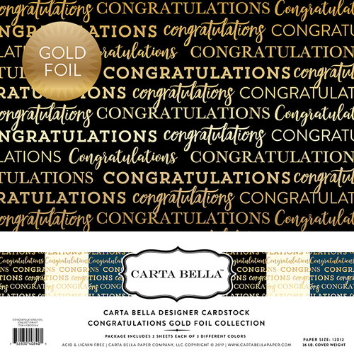 Carta Bella Paper - Congratulations Gold Foil Collection - 12 x 12 Collection Kit