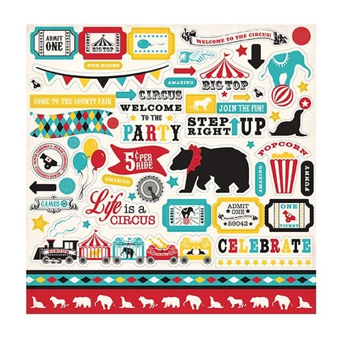 Carta Bella - Circus Party Collection - 12 x 12 Cardstock Stickers - Elements