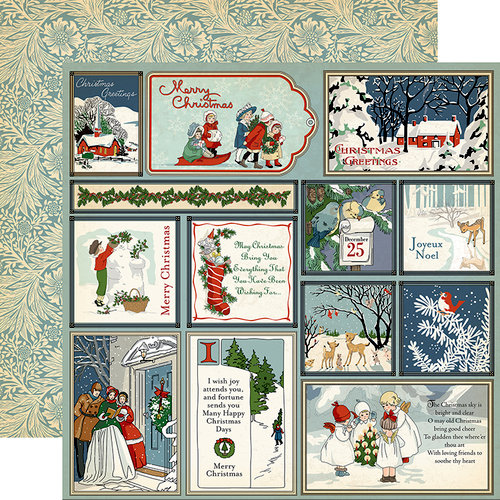 Carta Bella - Christmas Wonderland Collection - 12 x 12 Double Sided Paper - Journaling Cards