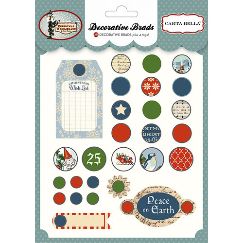 Carta Bella - Christmas Wonderland Collection - Decorative Brads