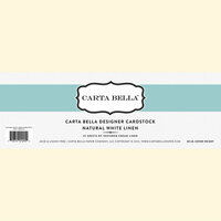 Carta Bella Paper - Bulk Cardstock Pack - 25 Sheets - Linen Texture - Natural White