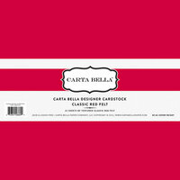 Carta Bella Paper - Bulk Cardstock Pack - 25 Sheets - Felt Texture - Classic Red