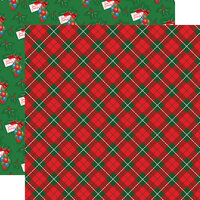 Carta Bella Paper - Dear Santa Collection - 12 x 12 Double Sided Paper - Jolly Tartan