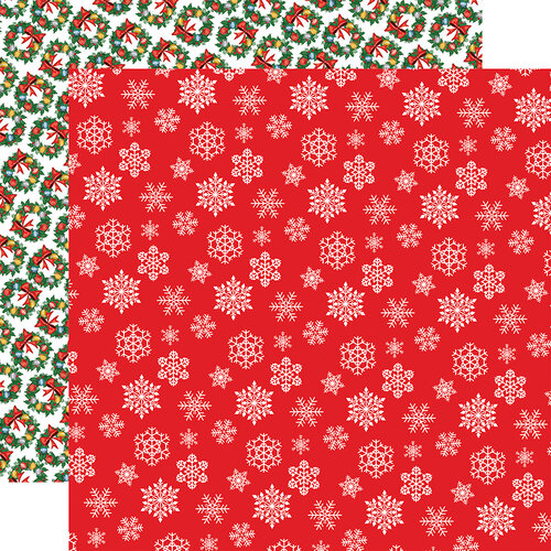 Carta Bella Paper - Dear Santa Collection - 12 x 12 Double Sided Paper - Snowflakes